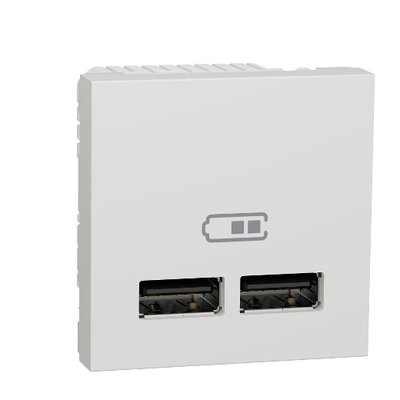 Розетка USB подвійна 2.1А 2 модуля біла Unica New NU341818 NU341818 фото